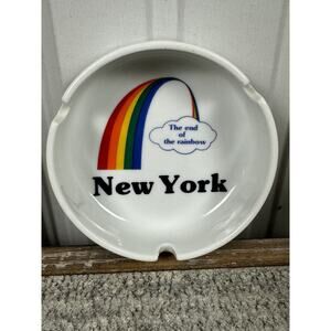 Vintage New York State NY Rainbow Colorful Ashtray Great Condition App 4.5” W